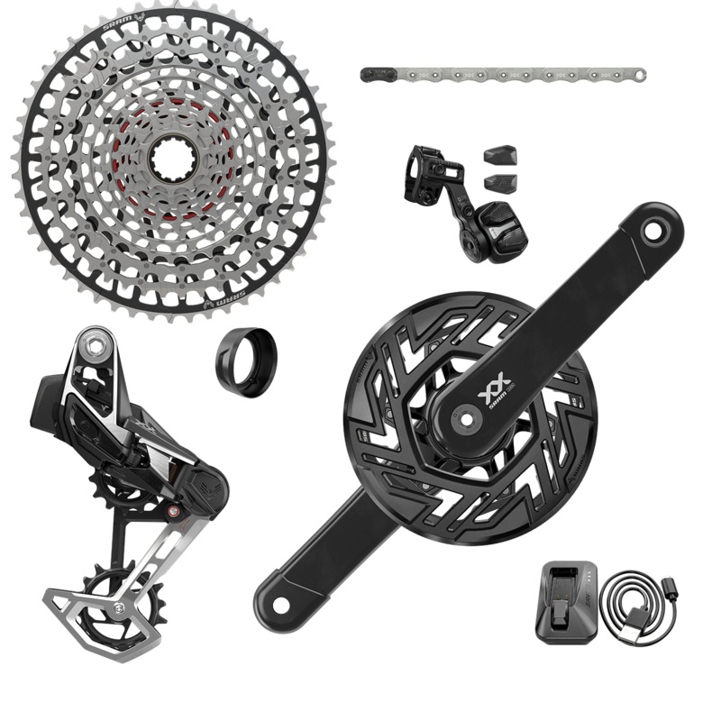 XX T-Type Eagle E-MTB Brose Transmission AXS Groupset (RD w/Battery/Charger/Cord, EC POD Ult, FC XX Brose ISIS 165 w/cap, CR T-Type 36T,Clip-on Guard, CN 126l, CS XS-1297 10-52t)